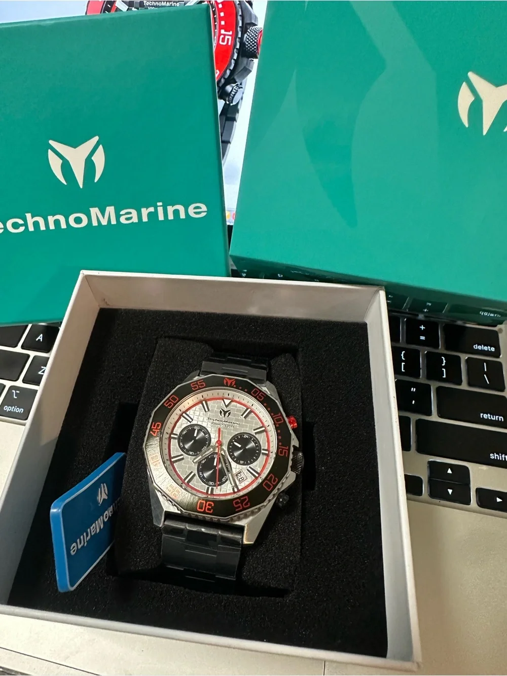 TechnoMarine Racing Legends Men's Watch - 44.2mm, Black, Red (TM-525026)